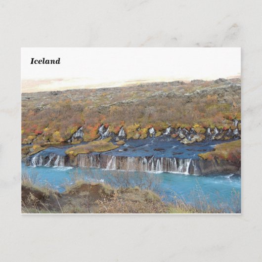 Hraunfossar, IJsland (A) Briefkaart (Voorkant)
