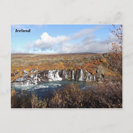 Hraunfossar, IJsland (B) Briefkaart (Voorkant)