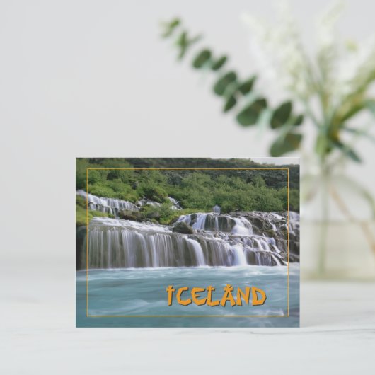Hraunfossar IJsland Briefkaart (Staand voorkant)