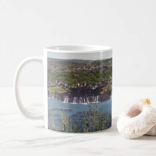 Hraunfossar koffiekop koffiemok (Met donut)