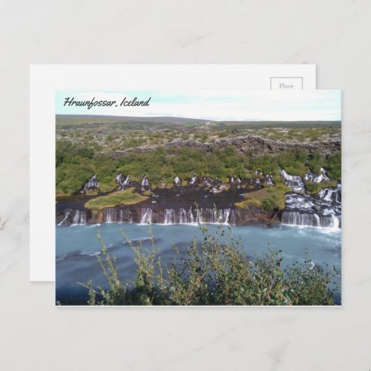 Hraunfossar waterval in IJsland Briefkaart (Voorkant / Achterkant)