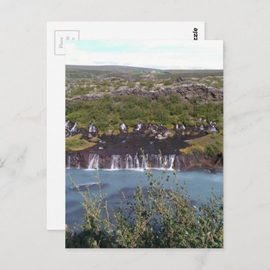 Hraunfossar waterval in IJsland Briefkaart (Voorkant / Achterkant)