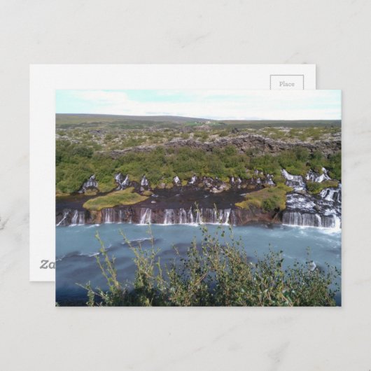 Hraunfossar waterval in IJsland Briefkaart (Voorkant / Achterkant)
