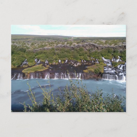 Hraunfossar waterval in IJsland Briefkaart (Voorkant)