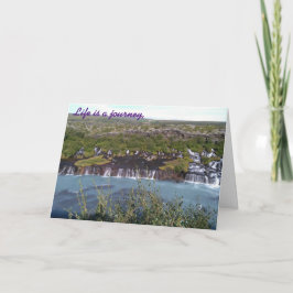 Hraunfossar-waterval in IJsland wenskaart Kaart