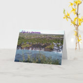 Hraunfossar-waterval in IJsland wenskaart Kaart (Gele Bloem)