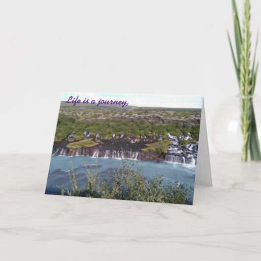 Hraunfossar-waterval in IJsland wenskaart Kaart (Voorkant)