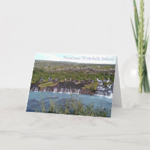 Hraunfossar-waterval in IJsland wenskaart