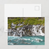Hraunfossar-watervallen - Western IJsland Briefkaart (Voorkant / Achterkant)