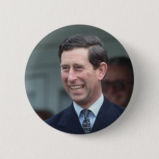 HRH De Prins van Wales Ronde Button 5,7 Cm (Voorkant)