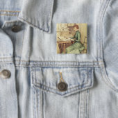 HRH De prinses van Wales Vierkante Button 5,1 Cm (In situ)