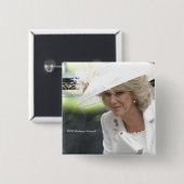 HRH Duchess van Cornwall Vierkante Button 5,1 Cm (Voorkant /achterkant)