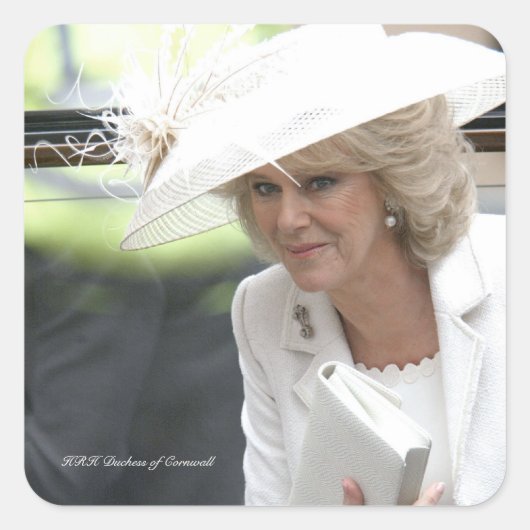 HRH Duchess van Cornwall Vierkante Sticker (Voorkant)