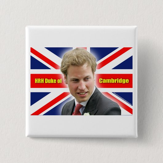 HRH Duke of Cambridge - Verbluffend! Vierkante Button 5,1 Cm (Voorkant)