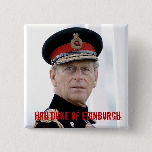 HRH Duke of Edinburgh Vierkante Button 5,1 Cm (Voorkant)