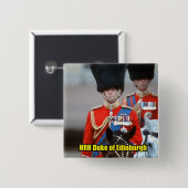 HRH Duke of Edinburgh Vierkante Button 5,1 Cm (Voorkant /achterkant)