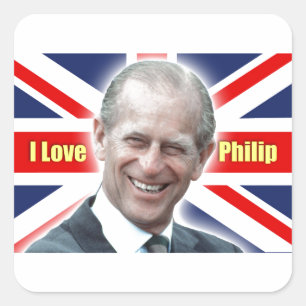 HRH Duke of Einburgh - Ik hou van Philip Vierkante Sticker