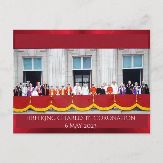 HRH King Charles III Coronation balcony Briefkaart (Voorkant)