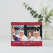 HRH King Charles III Coronation-herdenking Briefkaart (Staand voorkant)