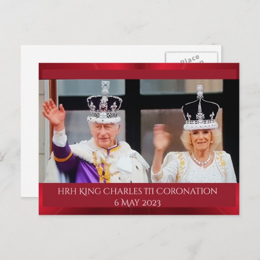 HRH King Charles III Coronation-herdenking Briefkaart (Voorkant / Achterkant)