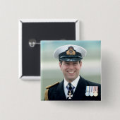 HRH Prince Andrew Vierkante Button 5,1 Cm (Voorkant /achterkant)