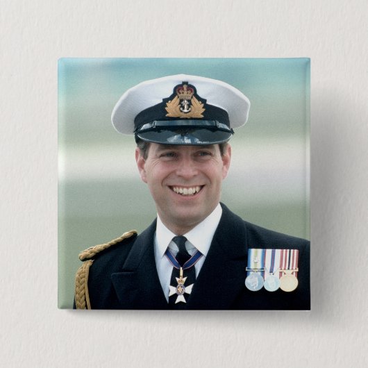 HRH Prince Andrew Vierkante Button 5,1 Cm (Voorkant)