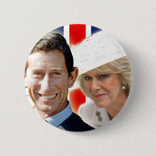 HRH Prince Charles & HRH Duchess van Cornwall Ronde Button 5,7 Cm