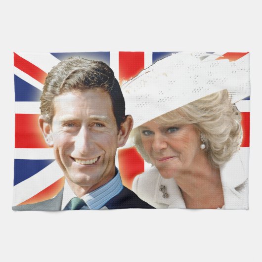 HRH Prince Charles & HRH Duchess van Cornwall Theedoek (Horizontaal)