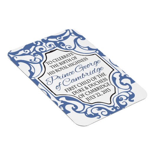 HRH Prince George Blue/White Scroll Magneet (Rechterzijde)
