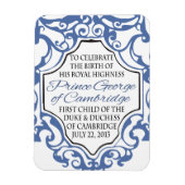 HRH Prince George Blue/White Scroll Magneet (Verticaal)