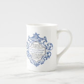 HRH Prince George Blue/White Scroll Porselein Kop (Rechts)