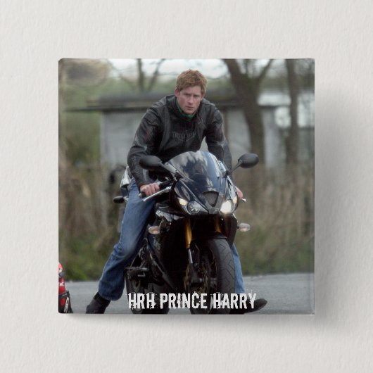 HRH Prince Harry motor Vierkante Button 5,1 Cm (Voorkant)