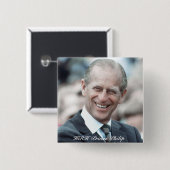 HRH Prince Philip 1983 Vierkante Button 5,1 Cm (Voorkant /achterkant)