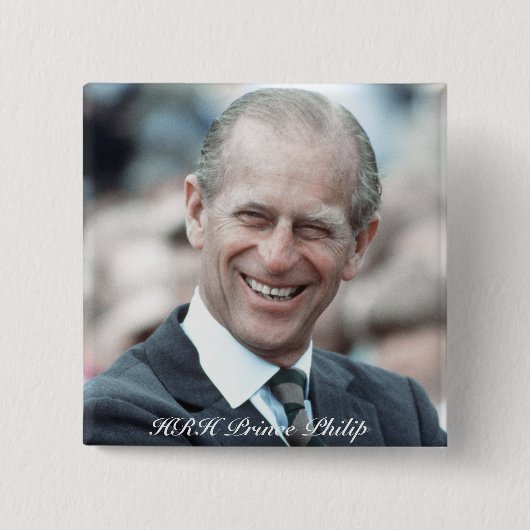 HRH Prince Philip 1983 Vierkante Button 5,1 Cm (Voorkant)