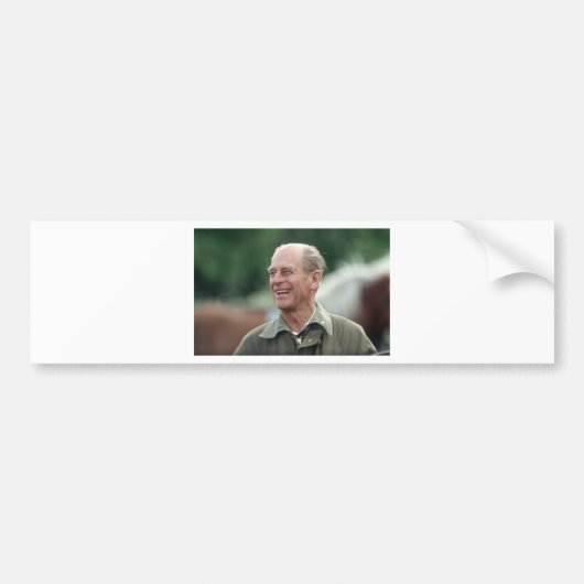HRH Prince Philip lachend Bumpersticker (Voorkant)