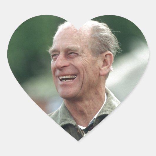 HRH Prince Philip lachend Hart Sticker (Voorkant)