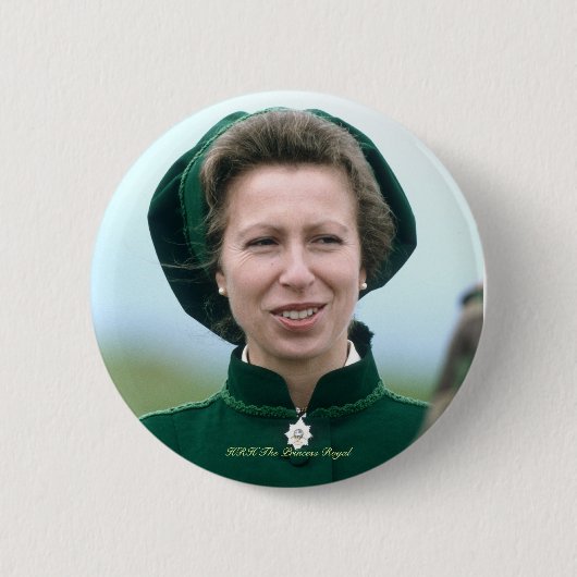 HRH Princess Anne Warminster Ronde Button 5,7 Cm (Voorkant)