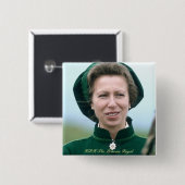 HRH Princess Anne Warminster Vierkante Button 5,1 Cm (Voorkant /achterkant)