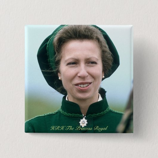 HRH Princess Anne Warminster Vierkante Button 5,1 Cm (Voorkant)