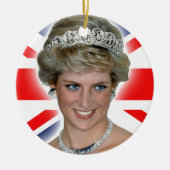 HRH Princess Diana Union Jack Keramisch Ornament (Voorkant)