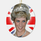 HRH Princess Diana Union Jack Keramisch Ornament (Links)