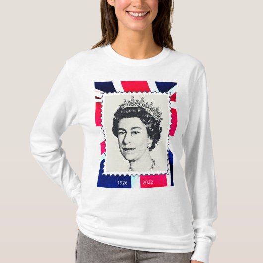HRH Queen Elizabeth II RIP 1926-2022 T-shirt (Voorkant)
