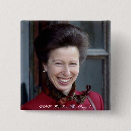 HRH The Princess Royal Vierkante Button 5,1 Cm (Voorkant)