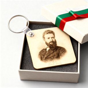 Hristo Botev Vintage Portret Bulgaarse Patriot Sleutelhanger