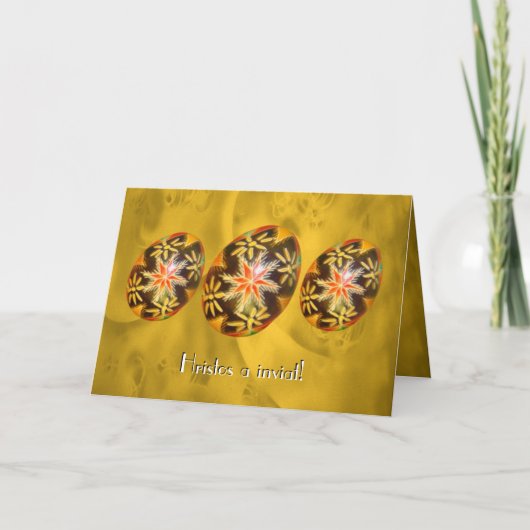 Hristos een inviat! Geschilderd Ei Roemeense Feestdagen Kaart (Voorkant)