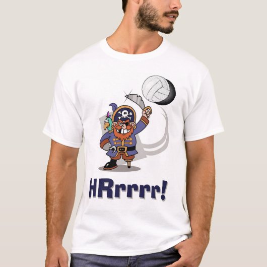 HRrr. Volleyball Graphic T-shirt w Pirate and Ball (Voorkant)