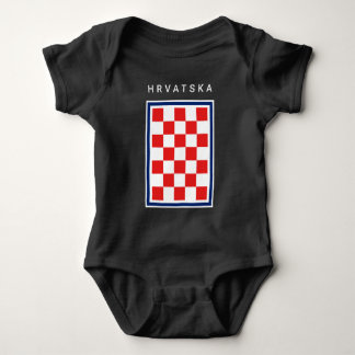 Hrvatska Checker Blue Border Romper