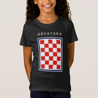 Hrvatska Checker Blue Border T-shirt