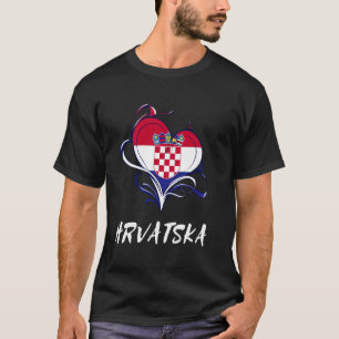 Hrvatska Heart Kroatië Vlag Trotse Kroatische Prid T-shirt