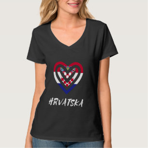 Hrvatska Kroatië Vlag Hart Kroatische Pride Roots T-shirt